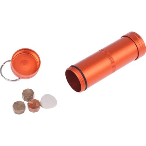 1PCS Waterproof Aluminum Pill Box Medicine Case Container Bottle Holder Keychain Carabiner Outdoor Pill Case Pill Box Portable