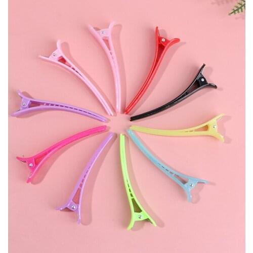 10pcs Professional Basic Hair Grip Clips Plastic Salon Styling Duckbill Clip Hairdressing Sectioning Cutting Hair Clamps Clip