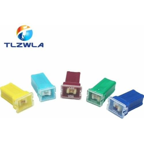 100PCS 20A 25A 30A 40A 50A 60A Insurance Auto Square Fuse Tube for Car Air Conditioning Insurance Fan