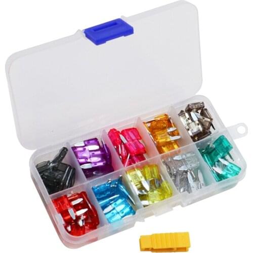 100PCS Car Fuses 2A 3A 4A 5A 7.5A 10A 15A 20A 25A 30A Amp with Box Clip Assortment Auto Blade Type Fuse Set Truck Accessories