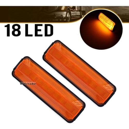2PCS 18 LED Truck Lorry Trailer Side Marker Indicators Car Turn Signal Brake Rear Warning Tail Light Lamp 24V 12V