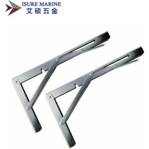 2x 304 Stainless Steel Folding Shelf Bench Table Bracket 250kg Load Heavy Duty
