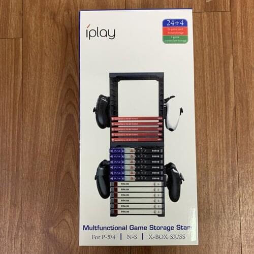 24 Game Disc Storage Tower Holder Bracket Organizer Gamepad Controller Stand Lightweight Game Playing Elements