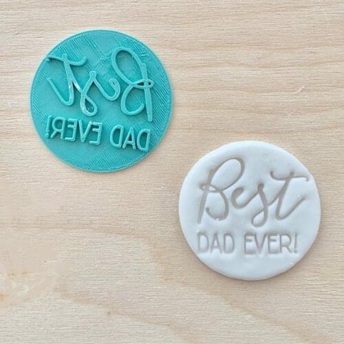 Best Dad Ever Embosser Stamp - Fathers Day Cookies 3D Custom Baking Tool