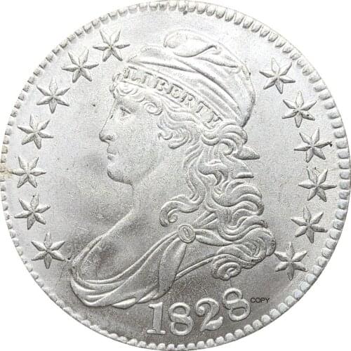 United States 50 Cents ½ Dollar Liberty Eagle Capped Bust Half Dollar 1828 Cupronickel Plated Silver Copy Coin