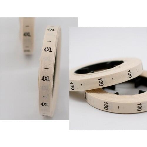 500pcs Soft Beige Cotton Clothing Labels Tags XS-4XL For Child Clothes Size DIY Garment Size key Lable Sewing Accessories