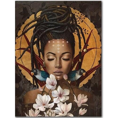 5D DIY African Girl Scenery Pattern Diamond Painting Full Square/Round Embroidery Flower Home Decoration Mosaic Gift FC576