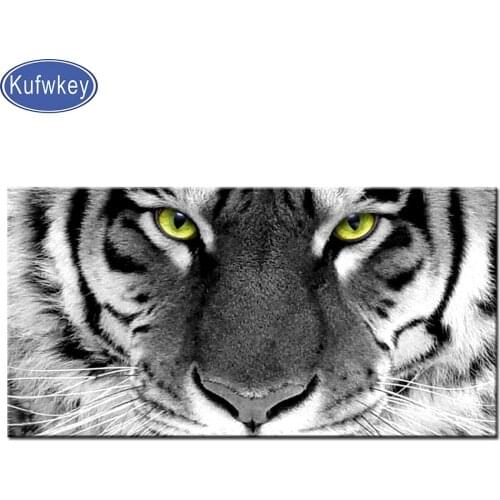 DIY Animal Full Square Diamond painting Black White Tiger diamond embroidery 5D cross stitch Diamond mosaic 2021 gift