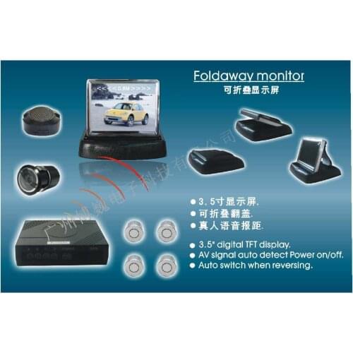 Free shipping best offer 4 rear parking sensor parking camera with 3.5" TFT display