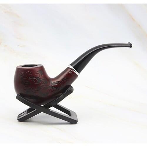 Natural Wood Cigarette Holder Detachable Dark Red Handle Wooden Tobacco Cigarette Smoke Pipe Wooden Carved Pipe Mouthpiece Gift