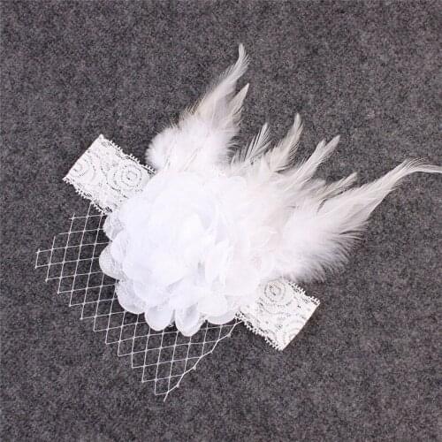 Kids Sparking Rhinestone Feather Headband Girl Headband Flower Hair Bow Headwear Hair Band Accessories Photography Props