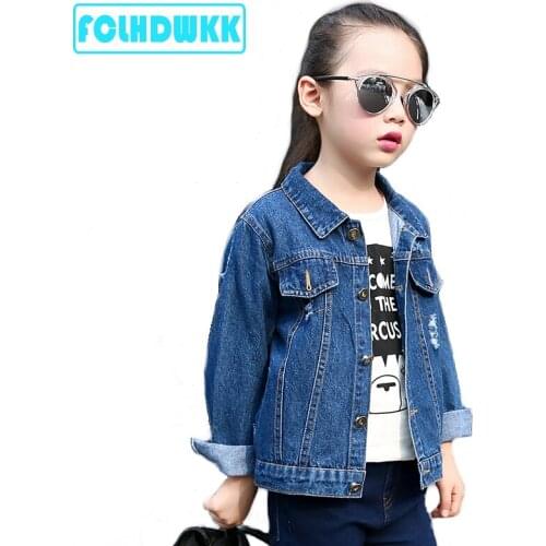 Girls Denim Jackets And Coats for girls Fashion Children Outwear jean jacket for girls Clothes Spring Autumn Kids Denim Coats