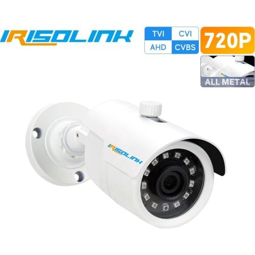 Irisolink 720P Video Surveillance Camera Outdoor Bullet TVI/CVI/AHD/CVBS 4-in-1 NightVision IP67 Waterproof Home Security Camera