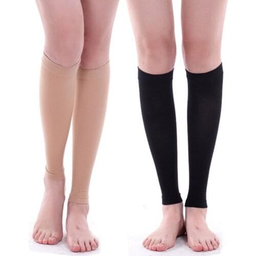 Unisex Sport Leg warmer Black Footless Compression Socks For RunningCompression Leg Sleeve Relieve Varicose Veins Circulation