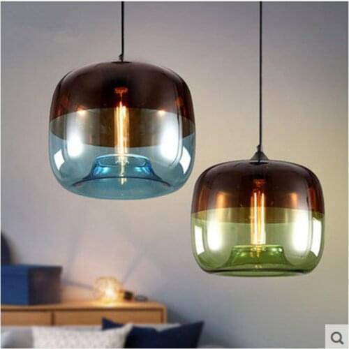 Nordic creative glass chandelier postmodern cafe bar bedroom restaurant bar counter electroplating apple glass chandelier