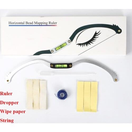 1Set Eyebrow Ruler Microblading Mapping String Marker Permanent Makeup Tattoo Brow Supplies With Mapping Thread Pre-inked