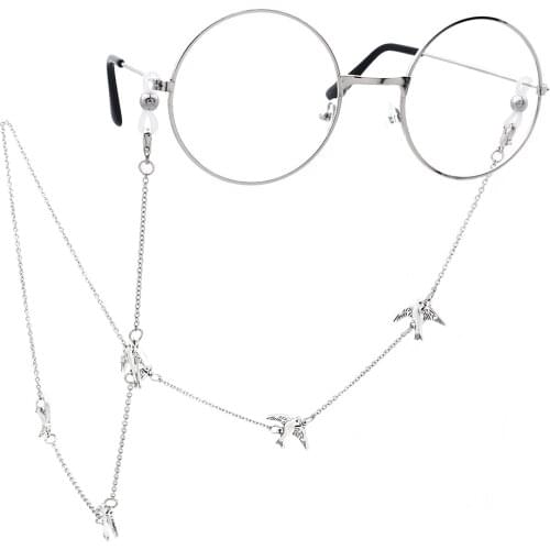 Lureen 4 Styles Swallow Owl Metal Glasses Chain Hands Eyes Reading Eyeglass Lanyard Sunglasses For Strap Women