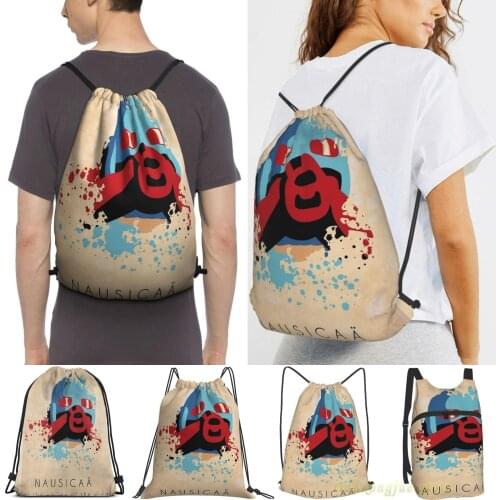 Men Outdoor Travel Drawstring Backpack Bags Minimalist Nausicaa Movie Poster Women 2021 Sports Travel Bag Fitness Swimming Bag