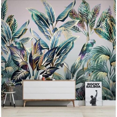 Beibehang Custom Photo Wallpaper for Living Room Nordic forest tropical plant leaves TV Background Wall Mural Wallpaper Murals