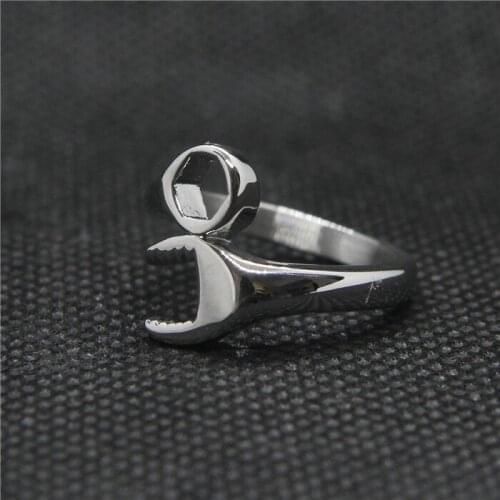 Drop Ship Size 6~11 Cool Speical Ladies Spanner Ring 316L Stainless Steel Jewelry New Ring