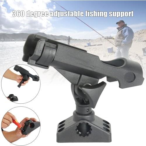360 Degree Rotation Adjustable Fishing Rod Pole Mount Stand Bracket Holder for Kayak Canoe Boat Fishing Rod Base Bracket WHStore