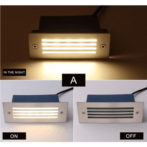 LED Outdoor Waterproof Light Embedded Stair Step Light Wall Lamp Pavement Lamp Buried Lights Road Lighting Stainless Steel