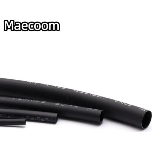 2meter/lot 2:1 Black 1 2 3 4 5mm Diameter Heat Shrink Heatshrink Tubing Tube Sleeving Wrap Wire Sell DIY Connector Repair