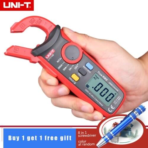 UNI-T UT210B Handheld True RMS 200A AC Mini Clamp Meters Ammeter with NCV professional multitester & 8 in 1 Screwdriver