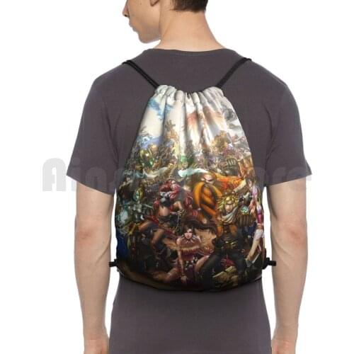 League Of Legend Backpack Drawstring Bags Gym Bag Waterproof Riot Games Art Work