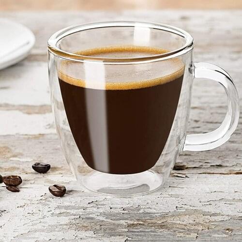 Top quality Double Wall Insulated coffee Glasses Espresso Mugs coffee cup set cool cups glass mug beer mug cold cups