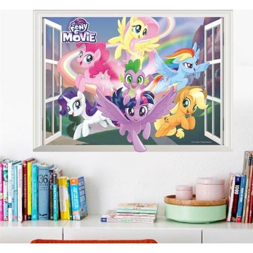 Vivid Cartoon Unicorn pony wall stickers Art Mural Waterproof Wall Decoration Wall stickers for kids rooms Home decoration
