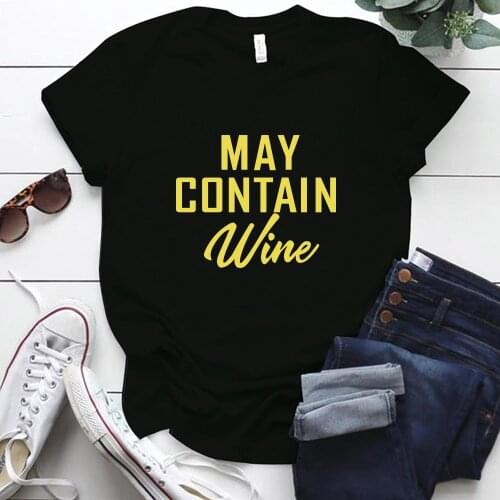Plus Size S-5XL Women Tshirt Way Contain Wine Print Graphic Tee Shirt Femme Short Sleeve Summer Loose Shirts Woman Tops Clothes