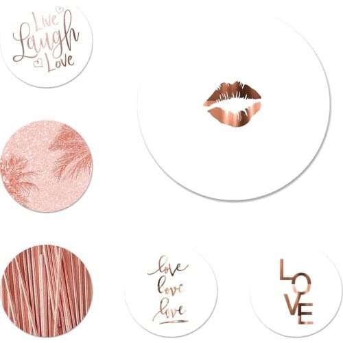 Love Heart Pineapple Gold Rose Icons Pins Badge Decoration Brooches Metal Badges For Backpack Decoration