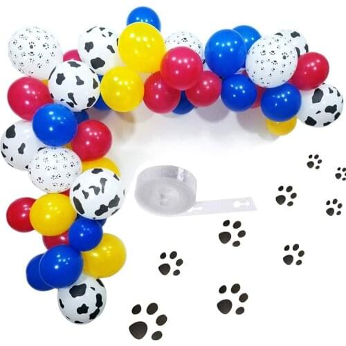 1set Paw Cow Balloons Arch Balloons Red Blue Yellow Globos Dog Ballons for Patrol Themed Baby Shower Kids Birthday Party Decor