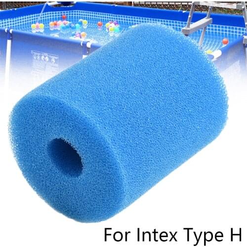1pc Swimming Pool Filter For Intex Type H Foam Sponge Filter Cartridge Blue Washable Reusable Pools Cleaning Tools 10.2*9cm