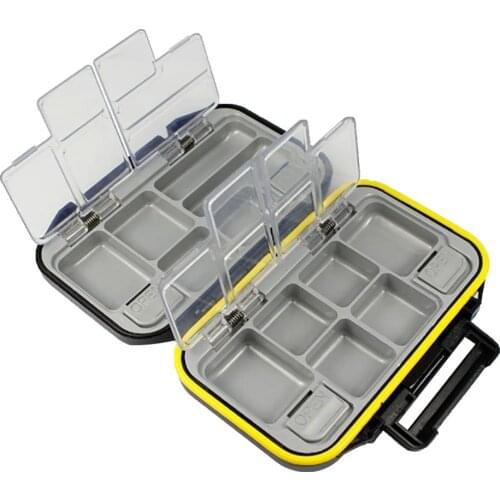 12 Compartments Grids Portable Fishing Tackle Box Waterproof Double-Sided Bait Lure Hooks Storage Case