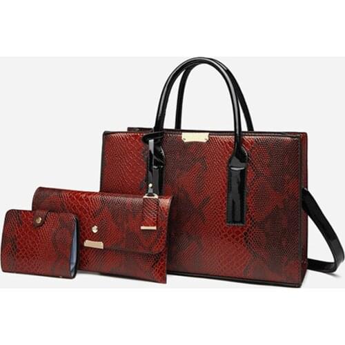 3PCS Designer Shoulder Crossbody Bag For Women 2021 New Fashion Serpentine Leather Purses and Handbags Luxury Brand Tote Bag Sac