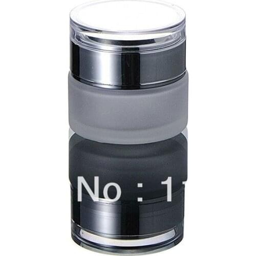 30G frosted glass cream jar with shiny silver cap, cream jar