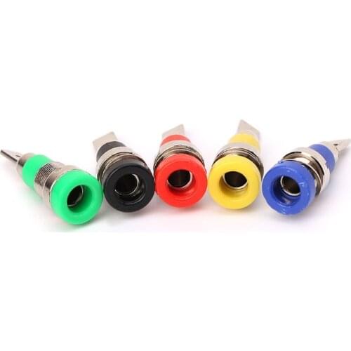 5pcs 4mm Banana Plug Connector Terminal Screw-type Electronic Banana Plug Socket