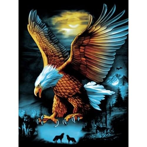 JMINE Div 5D Eagle tree wolf Full Diamond Painting cross stitch kits art High Quality Animal 3D paint by diamonds