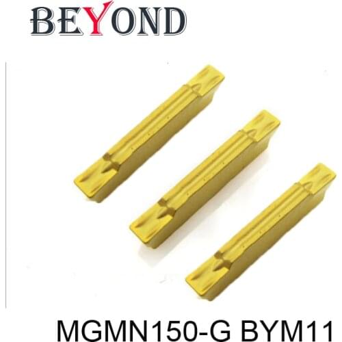 BEYOND 10PCS MGMN150-G BYM11 lathe Turning Tools Carbide Inserts Blade Grooving cnc turning Holder Mgehr Mgivr MGIVR2016-1.5