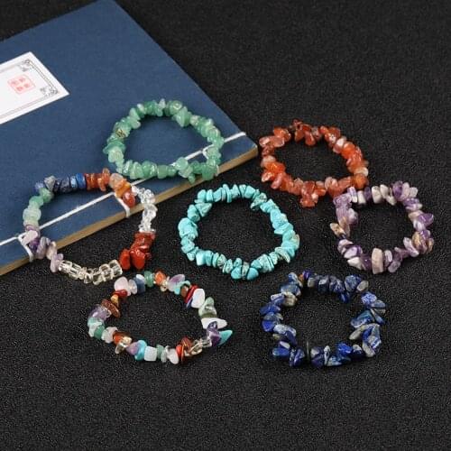 Natural Gem Bracelet irregular Crystal Gravel Bracelet Female Quartz Healing Stone Bracelet DIY Gift