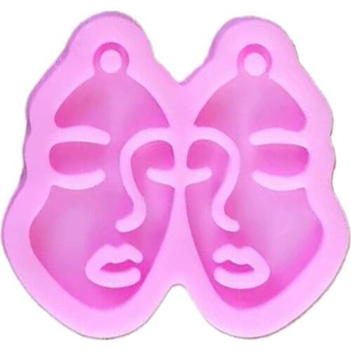 DIY Crafts Crystal Epoxy Resin Mold Beauty Face Keychain Pendant Silicone Mould T84A