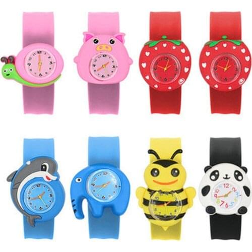 Childrens Cartoon Watch Cute Animal Fruit Kids Silicone Patted Watch Girl Boy Favorite Toy Quartz Watch Christmas Birthday Gift