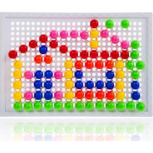 Ho Children Toys Puzzle Peg Board With 96 Mushroom Pegs Model Kits Educational Building Toy for Kids Gift Random Color
