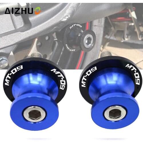 For Yamaha MT09 MT-09 MT 09 2012 2013 2014 2015 Motorcycle Swingarm Sliders Spools Motorbike 6mm CNC Aluminum Rear Axle Sliders