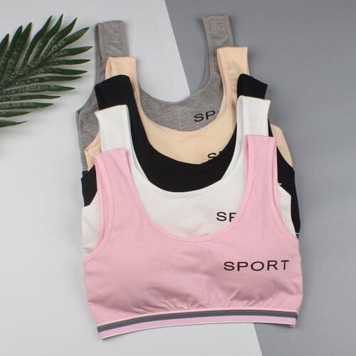Kids Girls Cotton Underwear Foam Bra Vest Children Under Clothes Sport Undies Clothes 10-14 Years Teen Training Sport Underwear