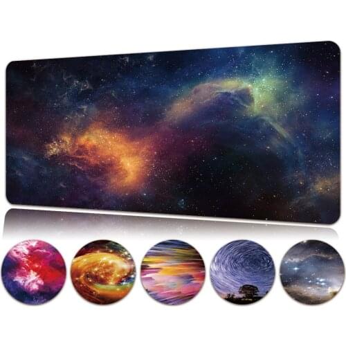 Anti-slip Large Size Gaming Mouse Pad PU Leather PC Computer Gamer Mousepad Space Pattern Series Office Computer Mouse Pad
