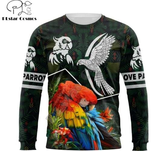 Beautiful Love Parrot 3D All Over Printed Men Sweatshirt Unisex Casual flowers Long sleeve Pullover Streetwear 12 styles WY-01