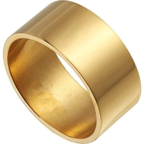 MOREDEAR 14mm Light Polished White Gold Titanium Steel Finger Rings For Men and Women Party Jewelry Wedding Engagement Rings